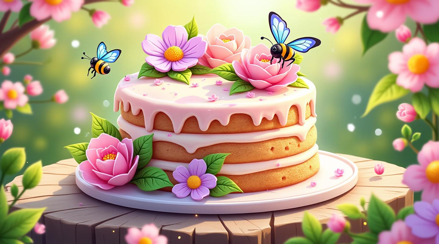 Torta de Primavera Floreciente